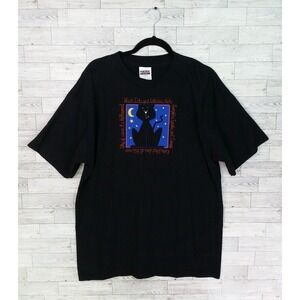 Vintage 90s Halloween Black‎ Cat Witch Shirt Witches Cats Tultex Size XL Xlarge